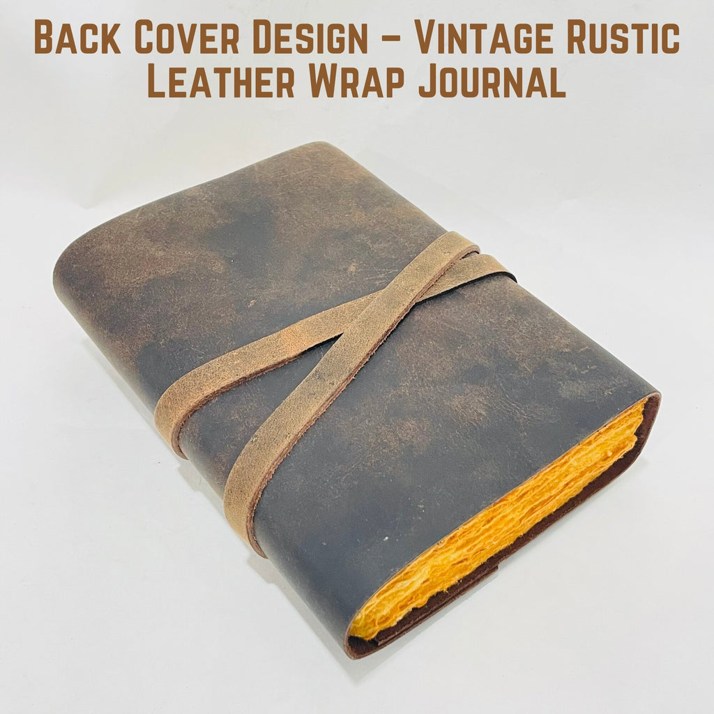 Leather Journal-Rustic Brown 5x7 Vintage Notebook, 200 Unlined Pages-Travel Diary, Sketchbook & Writing Journal for Men & Women, Antique Paper Notebook (Dark Brown)