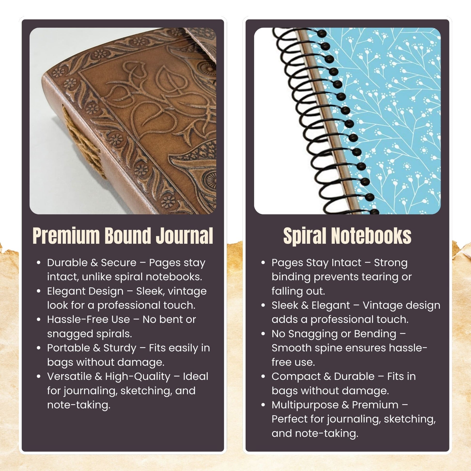 Handmade Owl Leather Journal – Vintage Journal | Antique Style Diary | Rustic Journal for Writing