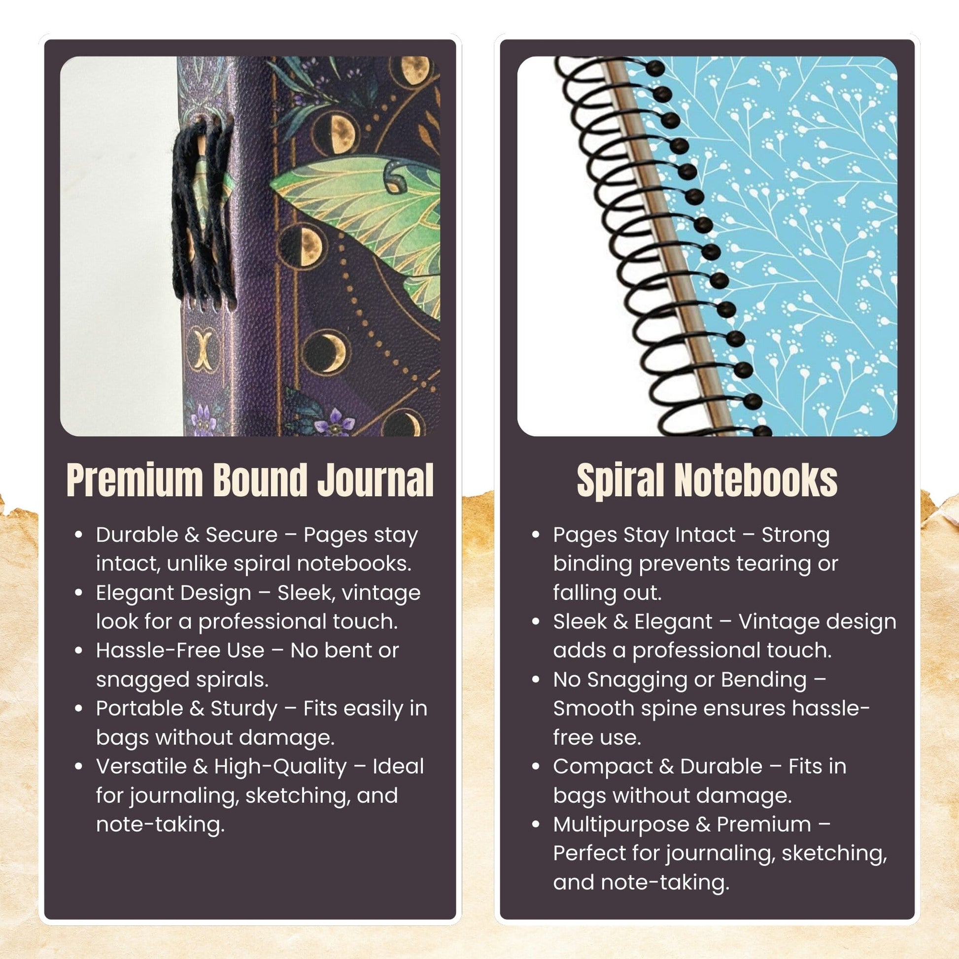 Handcrafted Moon Moth Journal – Vintage Leather Diary with Lock | Refillable Handmade Sketchbook for Writing & Spiritual Notes